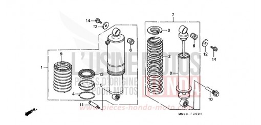 KISSEN, HINTEN (GL1500AN/SEN) GL1500SEN de 1992